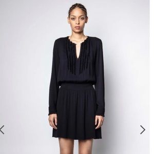 Zadig & Voltaire Black Long-Sleeve Mini Dress